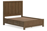 Cabalynn Light Brown Queen Panel Bed with Storage from Ashley - Luna Furniture