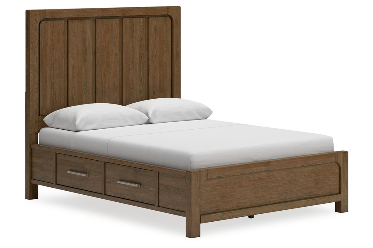 Cabalynn Light Brown Queen Panel Bed with Storage from Ashley - Luna Furniture