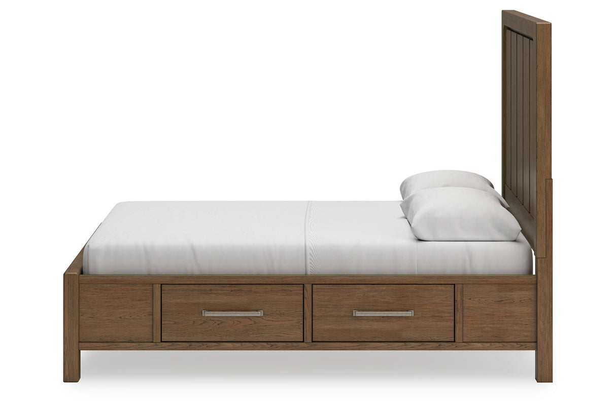 Cabalynn Light Brown Queen Panel Bed with Storage from Ashley - Luna Furniture