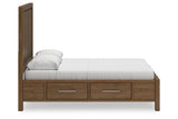 Cabalynn Light Brown Queen Panel Bed with Storage from Ashley - Luna Furniture