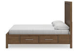 Cabalynn Light Brown California King Panel Bed with Storage -  Ashley - Luna Furniture