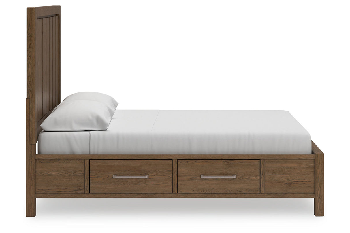 Cabalynn Light Brown California King Panel Bed with Storage -  Ashley - Luna Furniture