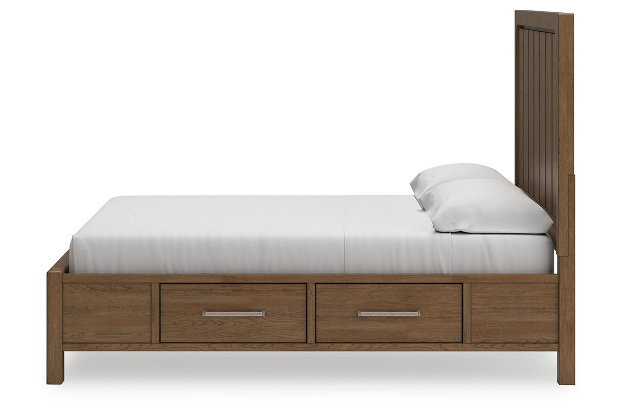 Cabalynn Light Brown King Panel Bed with Storage -  Ashley - Luna Furniture