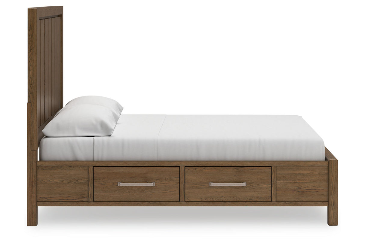 Cabalynn Light Brown King Panel Bed with Storage -  Ashley - Luna Furniture