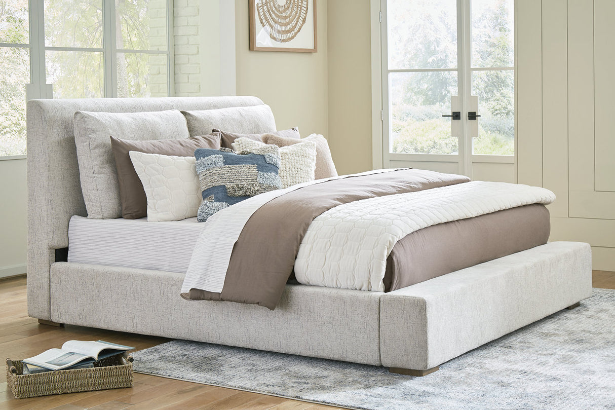 Cabalynn Light Brown California King Upholstered Bed -  Ashley - Luna Furniture