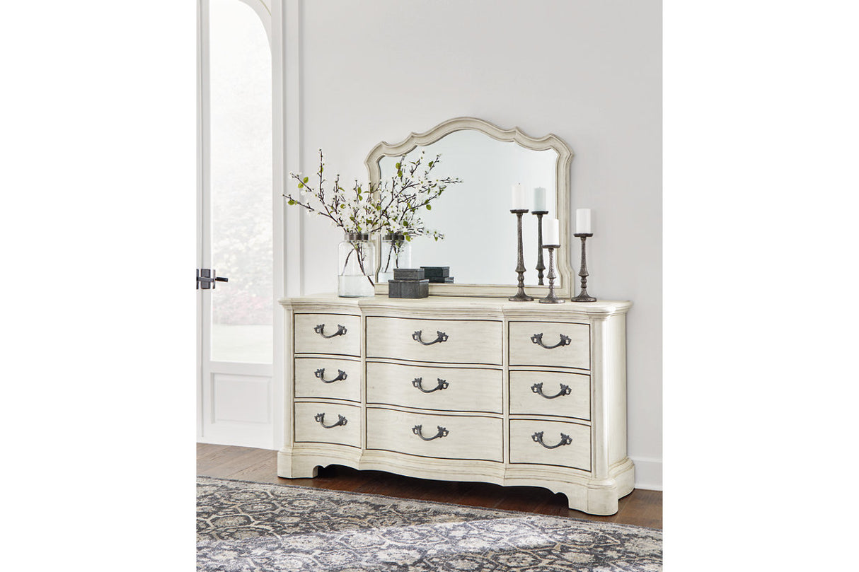 Arlendyne Antique White Dresser and Mirror from Ashley - Luna Furniture