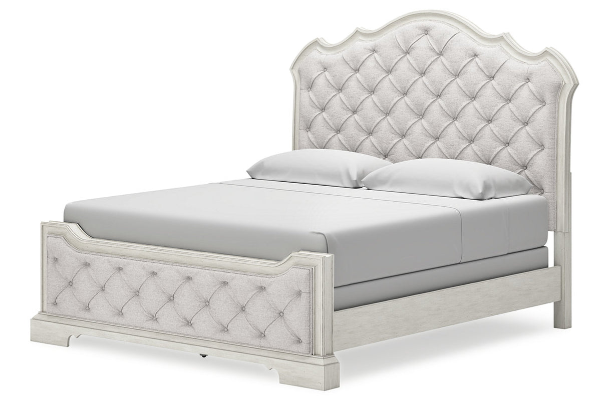 Arlendyne Antique White King Upholstered Bed from Ashley - Luna Furniture