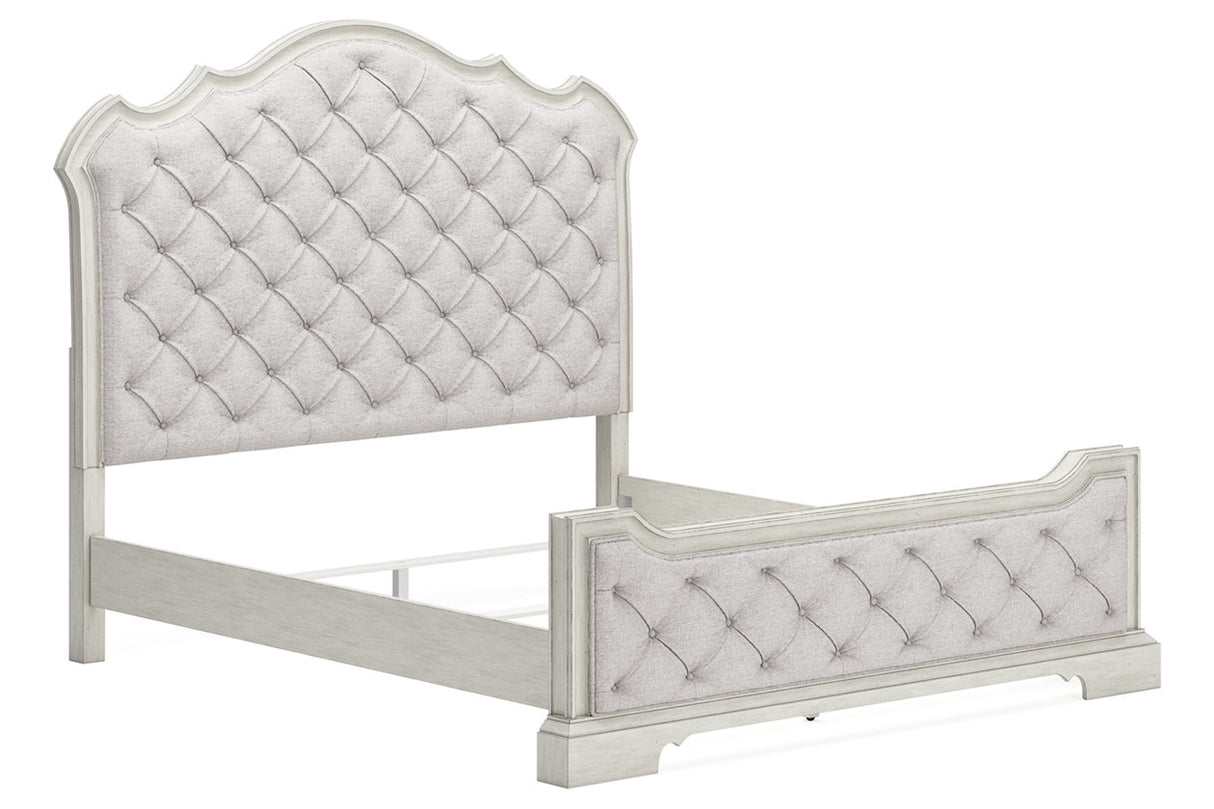 Arlendyne Antique White King Upholstered Bed from Ashley - Luna Furniture