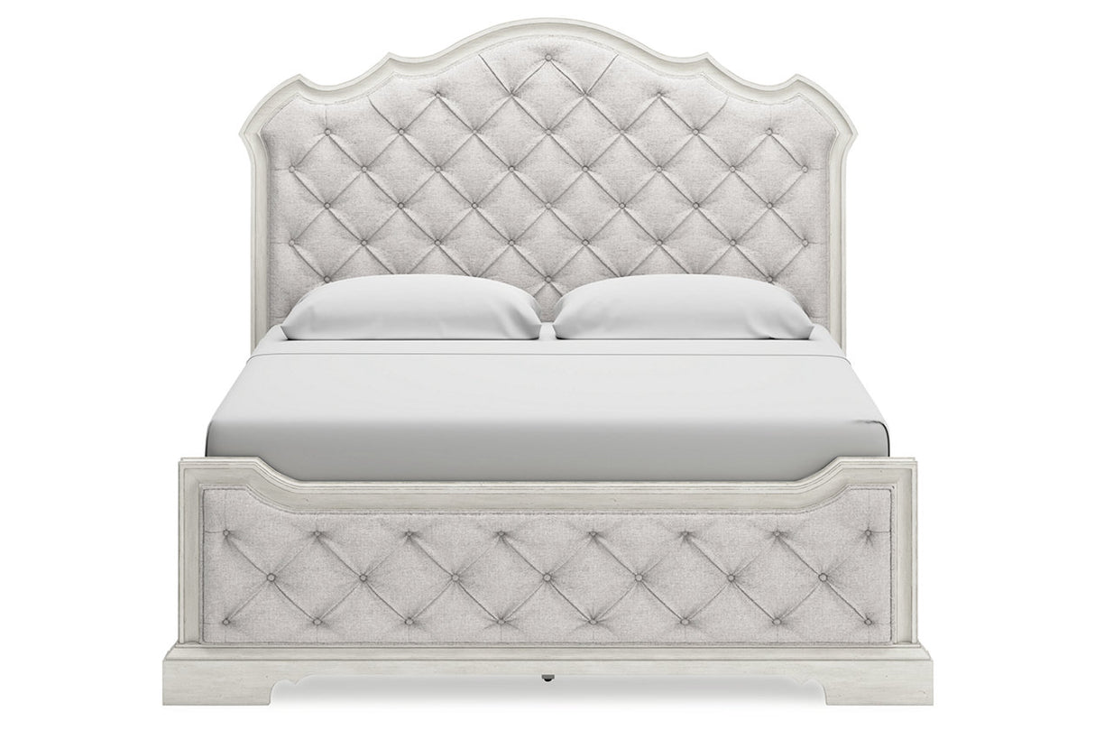 Arlendyne Antique White King Upholstered Bed from Ashley - Luna Furniture