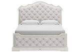 Arlendyne Antique White King Upholstered Bed from Ashley - Luna Furniture