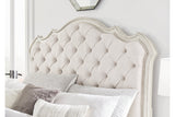 Arlendyne Antique White King Upholstered Bed from Ashley - Luna Furniture