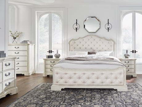 Arlendyne Antique White Upholstered Bedroom Set from Ashley - Luna Furniture