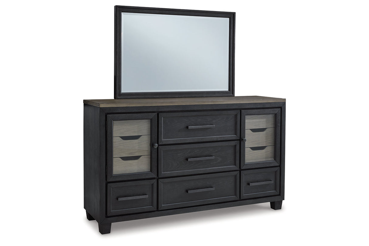 Foyland Black/Brown Dresser and Mirror from Ashley - Luna Furniture