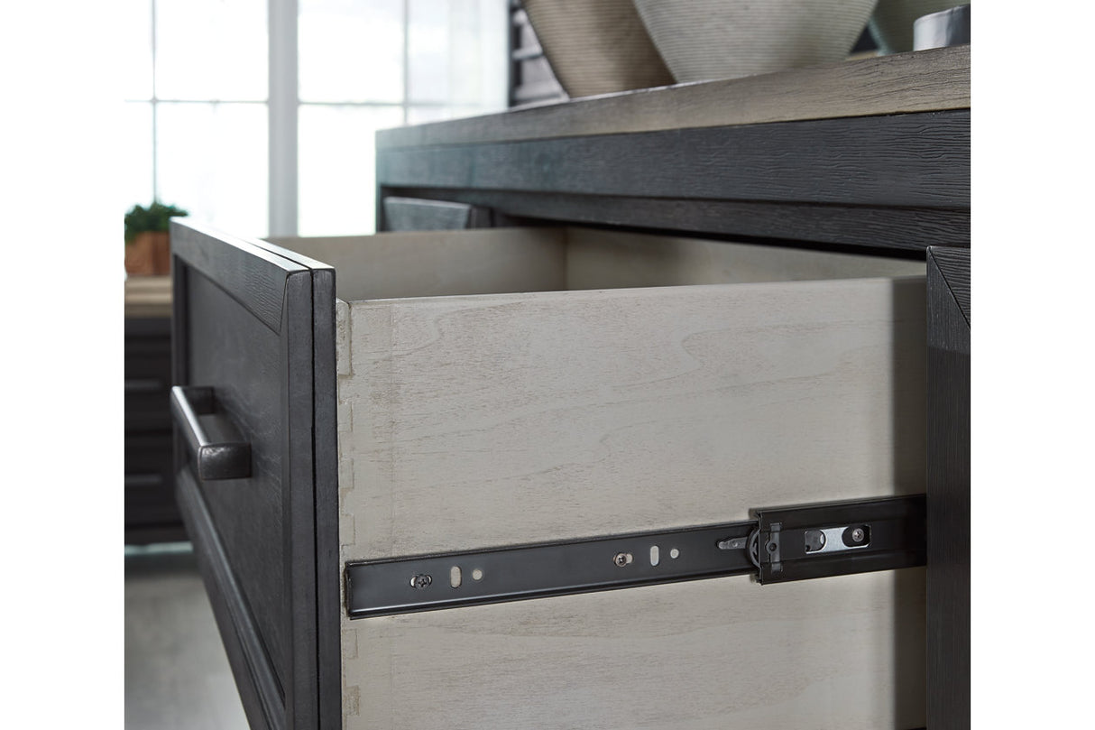 Foyland Black/Brown Dresser and Mirror from Ashley - Luna Furniture