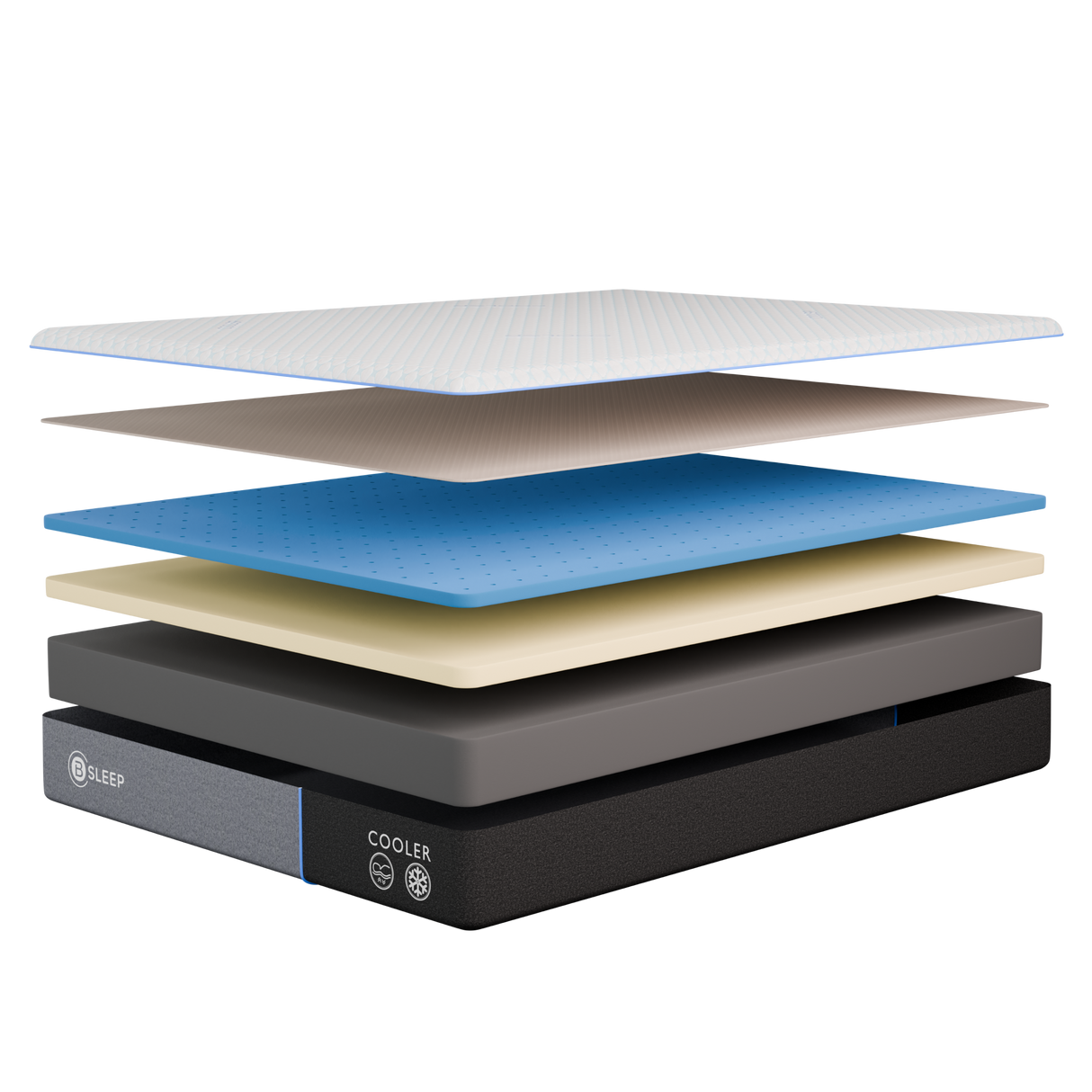 Durable Bsleep mattress with high-density foam base.