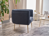 Cloak Grey Accent Armchair - Distinct Geometric Pattern