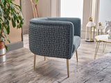 Cloak Grey Accent Armchair - Distinct Geometric Pattern