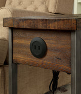 Brick Attic Oak/Multi Side Table from Furniture of America - Luna Furniture