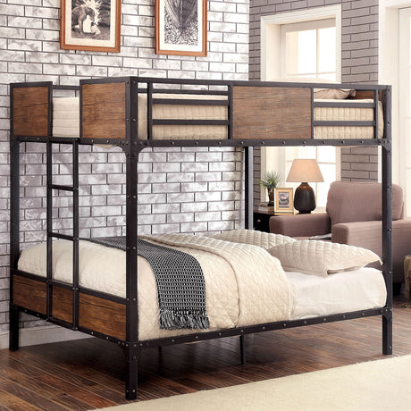 Clapton Black Full/Full Bunk Bed from Furniture of America - Luna Furniture