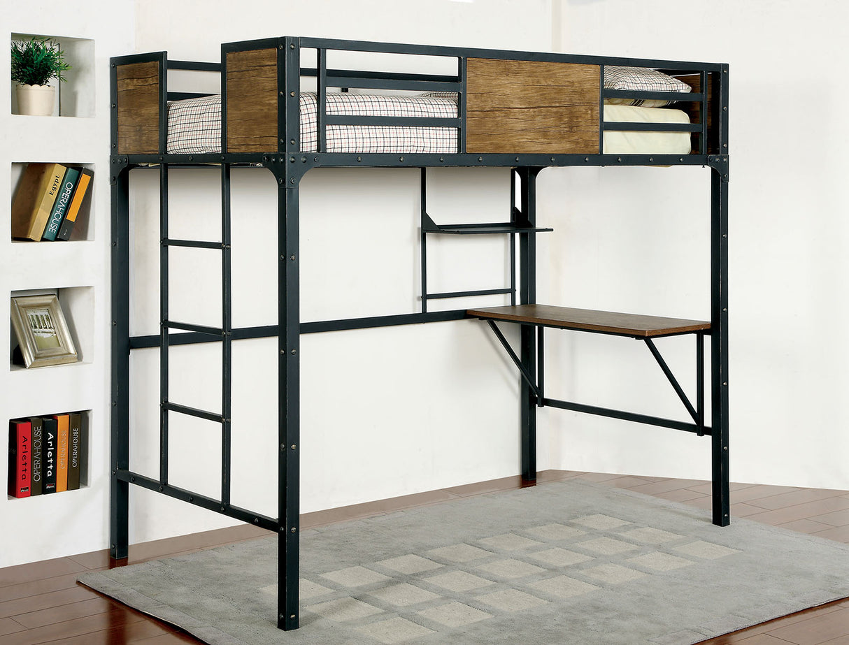 Clapton Black Twin/Workstation from Furniture of America - Luna Furniture