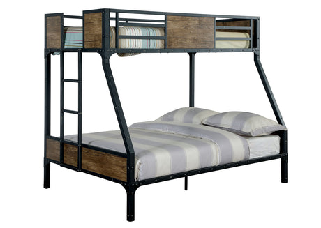 Clapton Black Twin/Full Bunk Bed from Furniture of America - Luna Furniture