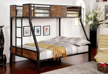 Clapton Black Twin/Full Bunk Bed from Furniture of America - Luna Furniture