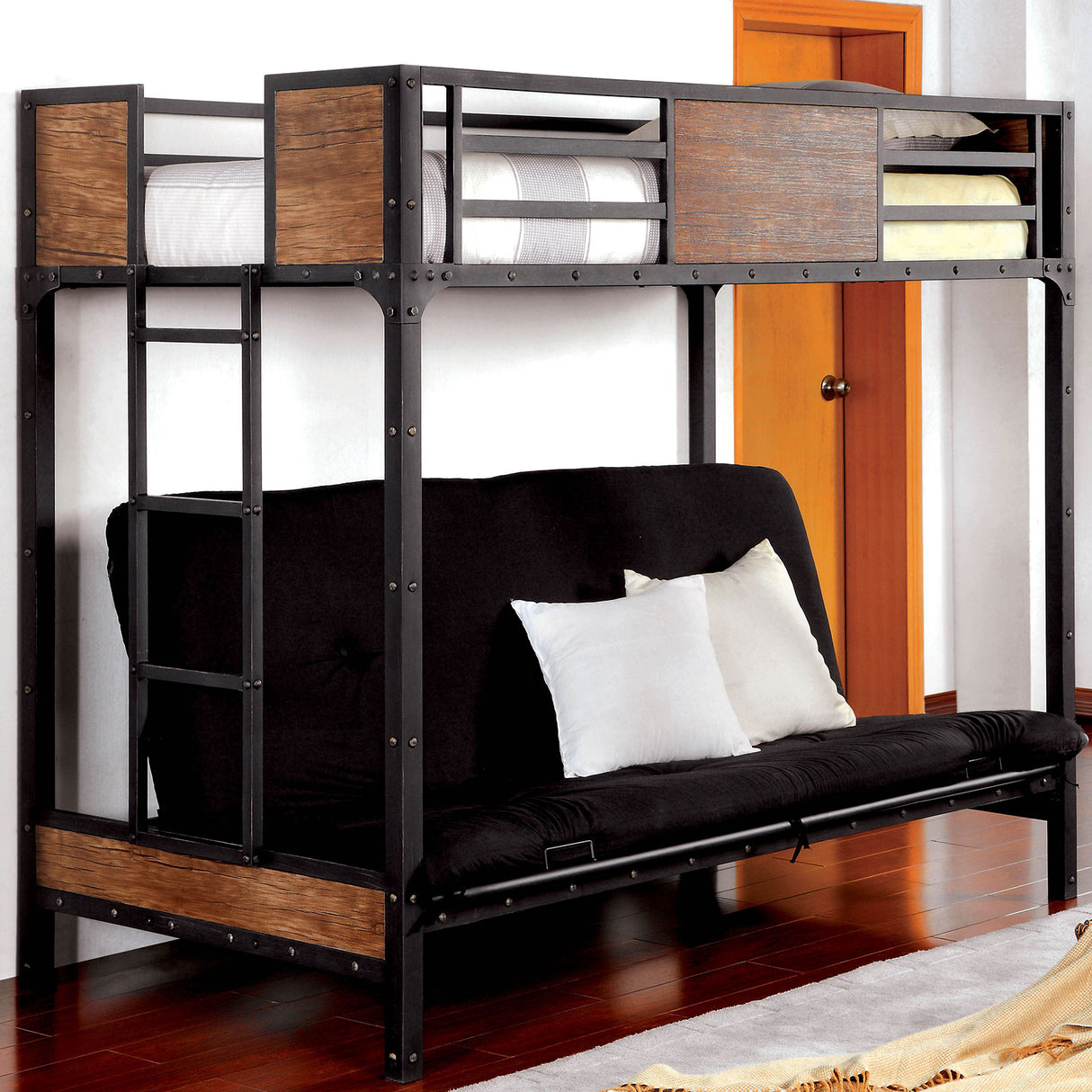 Clapton Black Twin/Futon from Furniture of America - Luna Furniture