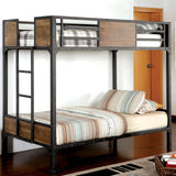 Clapton Black Twin/Twin Bunk Bed from Furniture of America - Luna Furniture