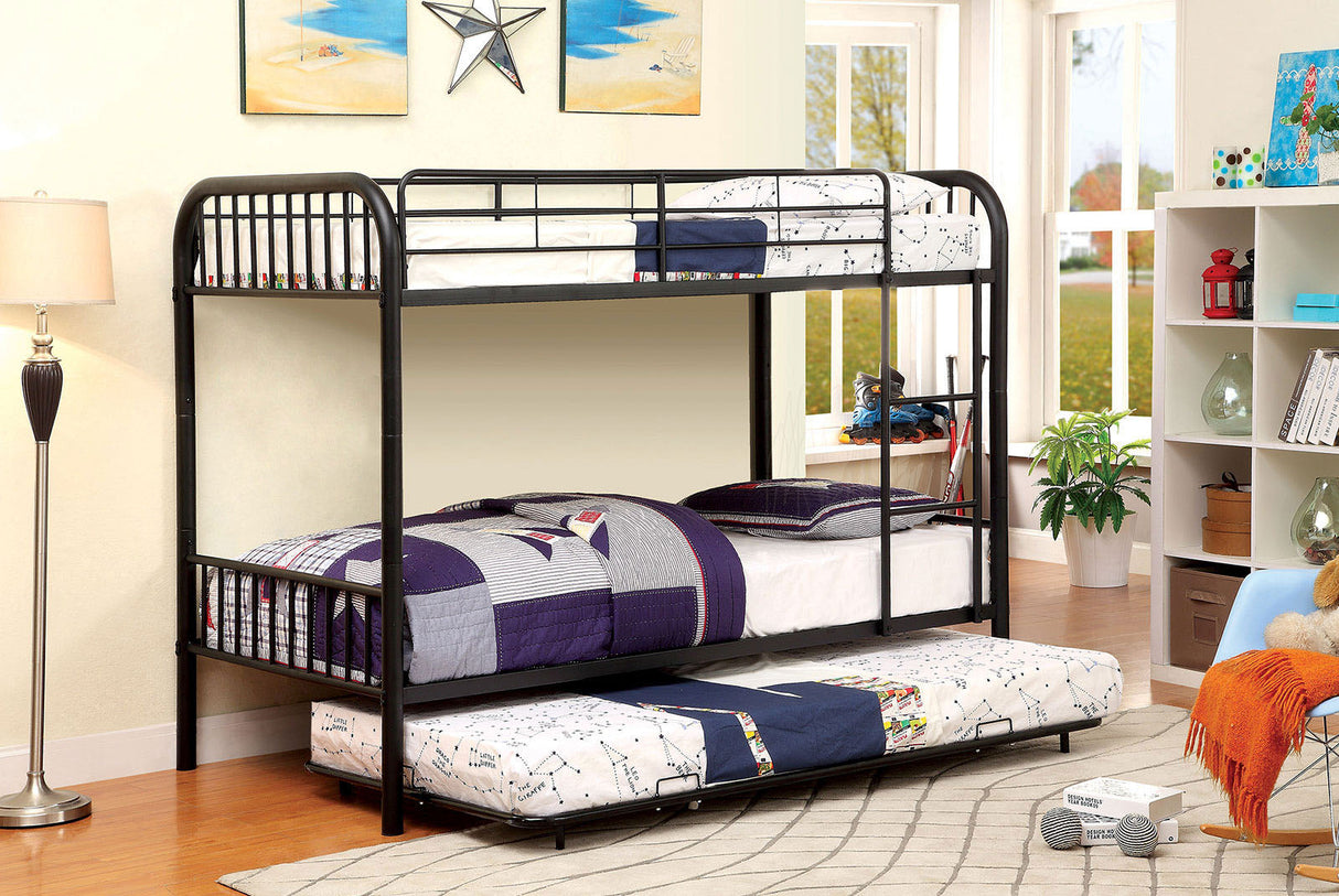 Rainbow Black Twin/Twin Bunk Bed from Furniture of America - Luna Furniture