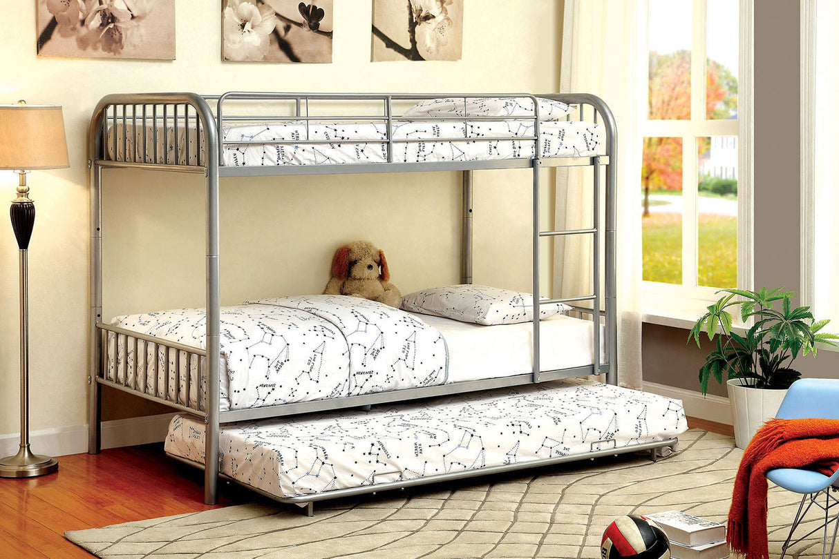 Rainbow Silver Twin/Twin Bunk Bed from Furniture of America - Luna Furniture