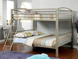 Lovia Metallic Gold Full/Full Bunk Bed from Furniture of America - Luna Furniture