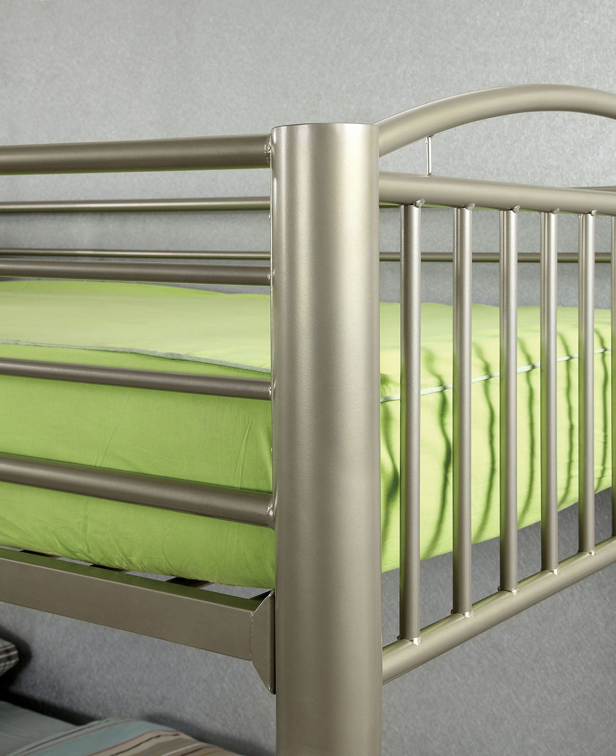 Lovia Metallic Gold Twin/Twin Bunk Bed from Furniture of America - Luna Furniture