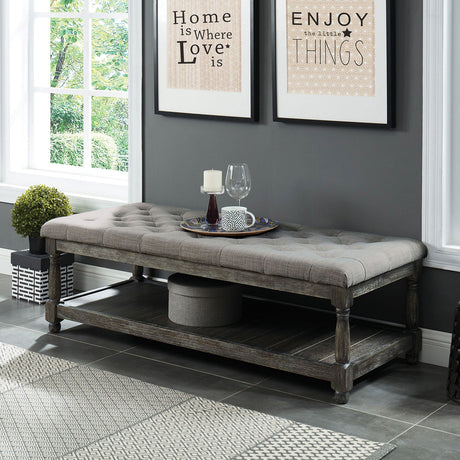 Tanya Gray Bench from Furniture of America - Luna Furniture