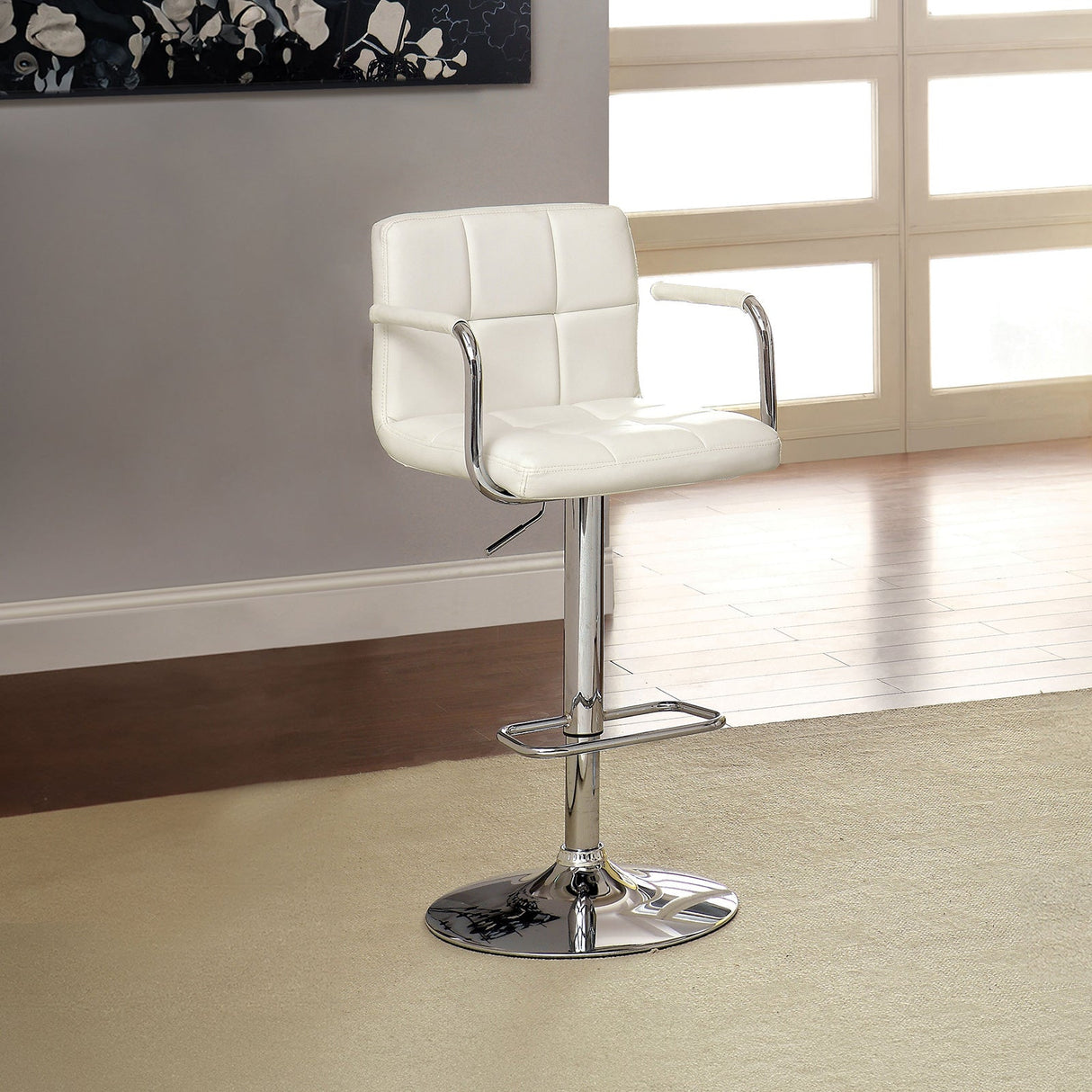 Corfu White Bar Stool from Furniture of America - Luna Furniture