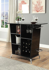 Fuero Black/Chrome Bar Table from Furniture of America - Luna Furniture