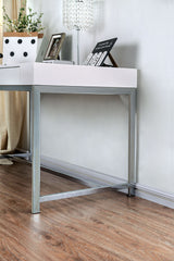 Loke White/Chrome Desk from Furniture of America - Luna Furniture