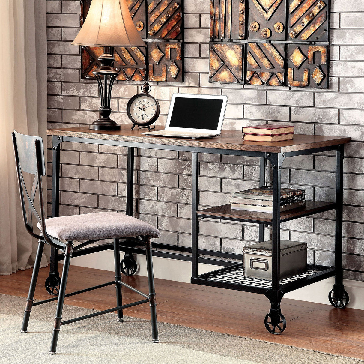 Cori Antique Black Desk from Furniture of America - Luna Furniture