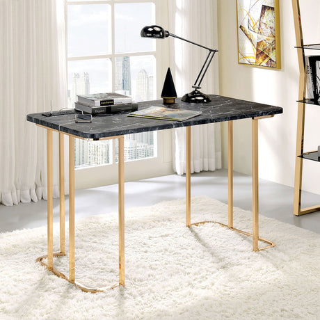 Delphine Gold/Black Desk from Furniture of America - Luna Furniture