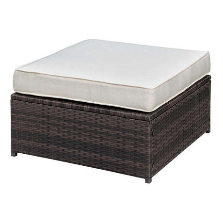 Ilona Brown/Beige Ottoman from Furniture of America - Luna Furniture