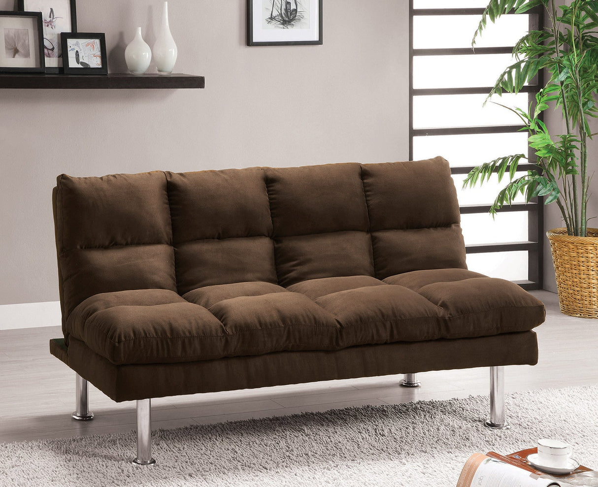 Saratoga Dark Brown Futon Sofa Bed from Furniture of America - Luna Furniture