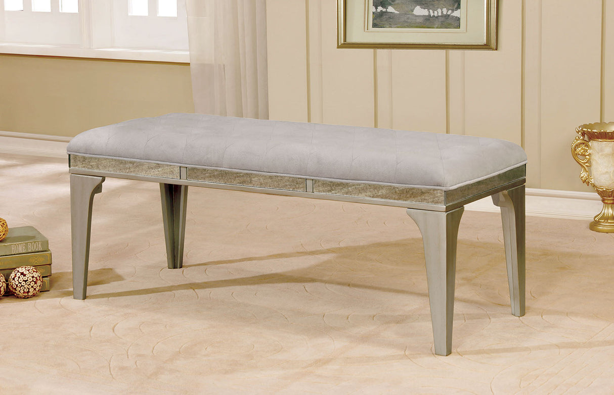 Diocles Silver/Gray Bench from Furniture of America - Luna Furniture