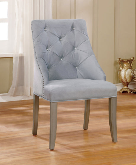 Diocles Silver/Gray Side Chair from Furniture of America - Luna Furniture