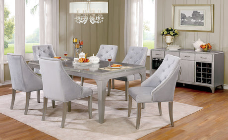 Diocles Silver/Gray Dining Table from Furniture of America - Luna Furniture