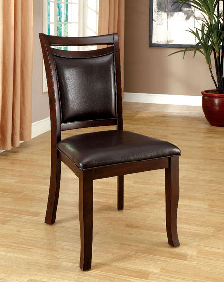 Woodside Dark Cherry/Espresso Side Chair from Furniture of America - Luna Furniture