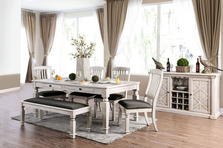 Georgia Antique White/Gray Dining Table from Furniture of America - Luna Furniture