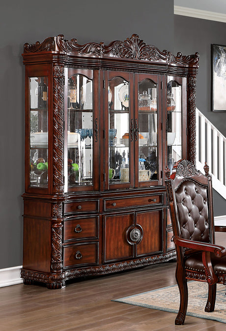 Canyonville Brown Cherry Hutch & Buffet from Furniture of America - Luna Furniture