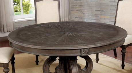 Arcadia Rustic Natural Tone/Ivory Round Dining Table from Furniture of America - Luna Furniture