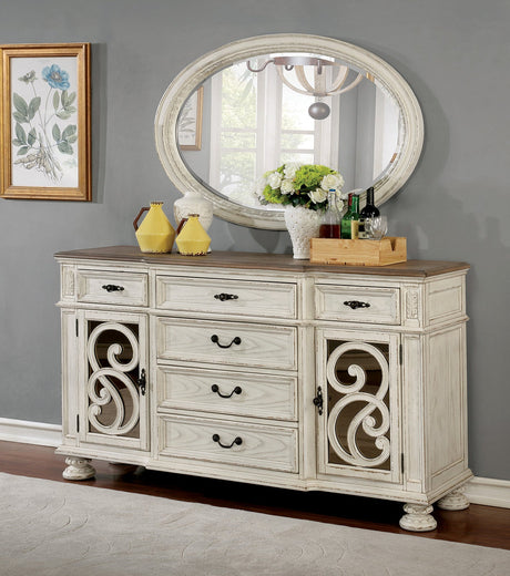 Arcadia Antique White Server from Furniture of America - Luna Furniture