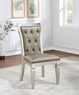 Adelina Champagne/Warm Gray Side Chair from Furniture of America - Luna Furniture