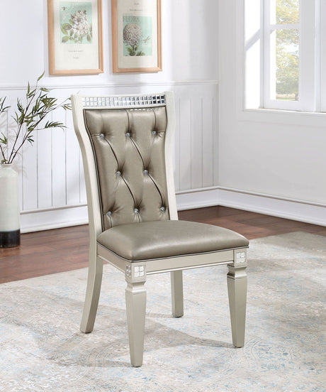 Adelina Champagne/Warm Gray Side Chair from Furniture of America - Luna Furniture